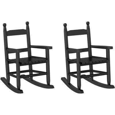 vidaXL Schaukelstuhl - Langlebiger Massivholz-Kinderstuhl Schwarz vidaXL Schaukelstuhl - Langlebiger Massivholz-Kinderstuhl Schwarz