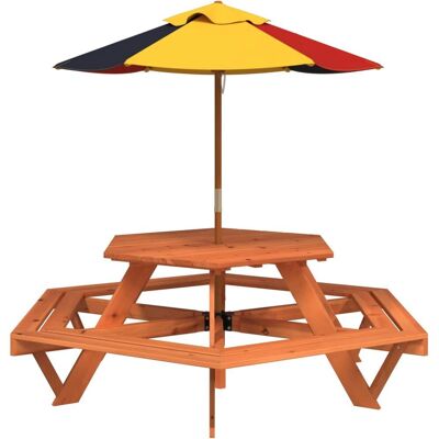VidaXL Outdoor Table - Multicolour, 6 Kids with Umbrella VidaXL Outdoor Table - Multicolour, 6 Kids with Umbrella