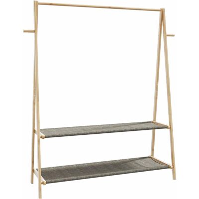 vidaXL Tøjstativ med Hylder - 132 cm - Brun - Tøjstativ vidaXL Tøjstativ med Hylder - 132 cm - Brun - Tøjstativ