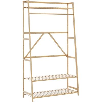 vidaXL Tøjløber med hylder 110x40x180 cm Bambus Brun - Tøjløber vidaXL Tøjløber med hylder 110x40x180 cm Bambus Brun - Tøjløber