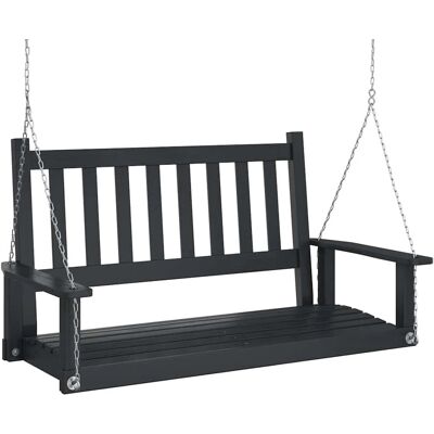 vidaXL Tuin Schommelbank Zwart - Vurenhoutenweerbestendig - 115x65x63cm vidaXL Tuin Schommelbank Zwart - Vurenhoutenweerbestendig - 115x65x63cm