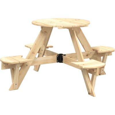 vidaXL Mebel ogrodowy - Dla 4 dzieci z otworem na parasolę - Naturalne drewno vidaXL Mebel ogrodowy - Dla 4 dzieci z otworem na parasolę - Naturalne drewno