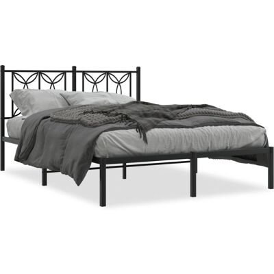 vidaXL 376127 Bedframe - Zwart - 135x190 cm - Bedtype vidaXL 376127 Bedframe - Zwart - 135x190 cm - Bedtype