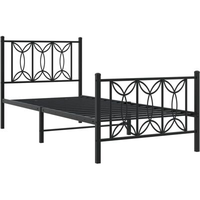 vidaXL Metal Bed Frame with Headboard, 90x200 cm - Bed Frame vidaXL Metal Bed Frame with Headboard, 90x200 cm - Bed Frame
