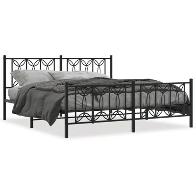 vidaXL metallipeditetty - Musta - 183x213 cm vidaXL metallipeditetty - Musta - 183x213 cm