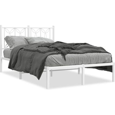 vidaXL Metallbettgestell mit Kopfteil - Bettgestell für 135x190 cm Matratze vidaXL Metallbettgestell mit Kopfteil - Bettgestell für 135x190 cm Matratze