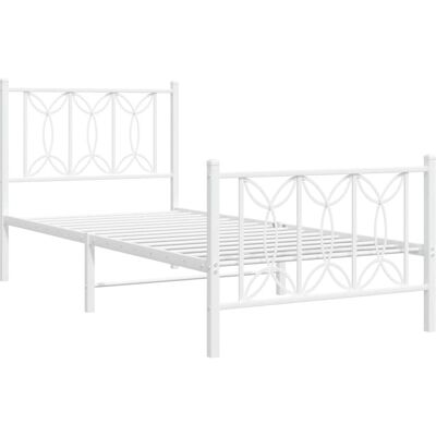 vidaXL Teräsvuodekehys - Valkoinen 90x190 cm - Sängynpäädyllä ja jalkalevyllä vidaXL Teräsvuodekehys - Valkoinen 90x190 cm - Sängynpäädyllä ja jalkalevyllä