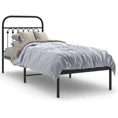 vidaXL Metallbett mit Kopf- und Fußteil - Bettart: Gestell, Farbe: Schwarz, Größe: 80x200 cm vidaXL Metallbett mit Kopf- und Fußteil - Bettart: Gestell, Farbe: Schwarz, Größe: 80x200 cm