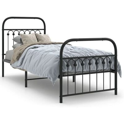 vidaXL Metallbettgestell Schwarz 75x190 cm - Bettart vidaXL Metallbettgestell Schwarz 75x190 cm - Bettart