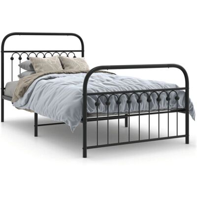 vidaXL metalliverkko sängirunko pää- ja jalkapää - Sängirunko - Metalli - Musta - 100x200 cm vidaXL metalliverkko sängirunko pää- ja jalkapää - Sängirunko - Metalli - Musta - 100x200 cm