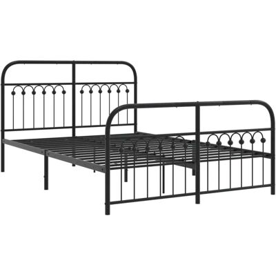 vidaXL Metallbettgestell mit Kopf- und Fußteil - Bettgestell - Metall - Schwarz - 137x190 cm vidaXL Metallbettgestell mit Kopf- und Fußteil - Bettgestell - Metall - Schwarz - 137x190 cm