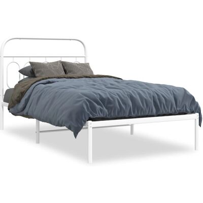 VidaXL Bettgestell - Metall, Weiß, 107x203 cm - Bettgestell VidaXL Bettgestell - Metall, Weiß, 107x203 cm - Bettgestell