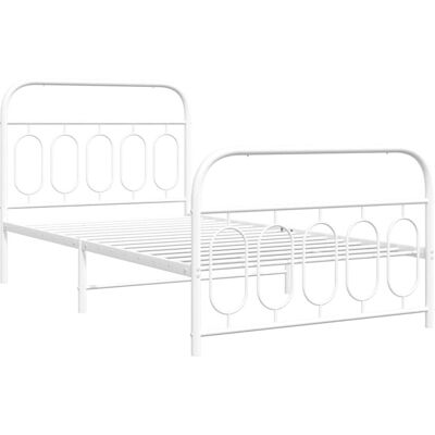 vidaXL Bettgestell 100x190cm Weiß - Bettgestell vidaXL Bettgestell 100x190cm Weiß - Bettgestell