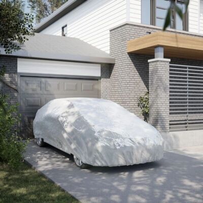 vidaXL Autohoes voor sedan met gespbanden Volledig waterdicht zilver XL - Autohoes vidaXL Autohoes voor sedan met gespbanden Volledig waterdicht zilver XL - Autohoes