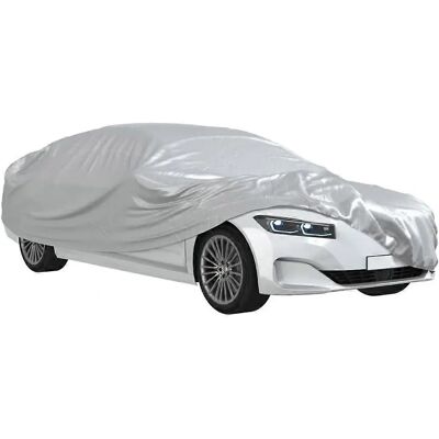 vidaXL Autohoes voor Sedan met gespbanden Volledig waterdicht Zilver L PEVA - Autohoes vidaXL Autohoes voor Sedan met gespbanden Volledig waterdicht Zilver L PEVA - Autohoes