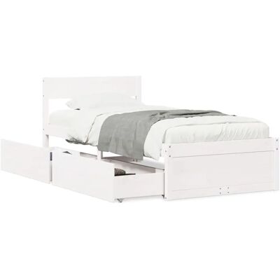 vidaXL 846808 Weißes Bettgestell mit Schubladen - Betttyp vidaXL 846808 Weißes Bettgestell mit Schubladen - Betttyp