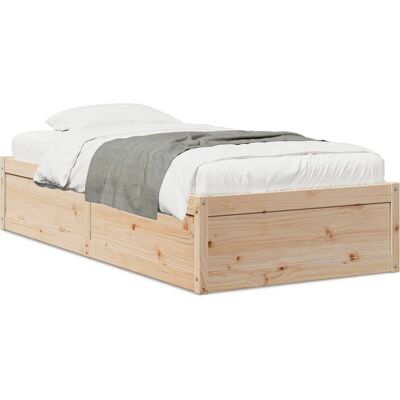 vidaXL Bettgestell - 75x190 cm - Massiv Kiefernholz - Modernes Design vidaXL Bettgestell - 75x190 cm - Massiv Kiefernholz - Modernes Design