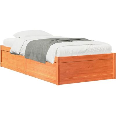vidaXL Bedframe wasbruin 75x190 cm - Bedframe vidaXL Bedframe wasbruin 75x190 cm - Bedframe