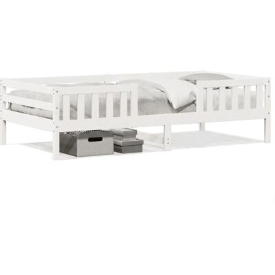 vidaXL Bettgestell - 90x190 - Weiß - Moderner Stil vidaXL Bettgestell - 90x190 - Weiß - Moderner Stil