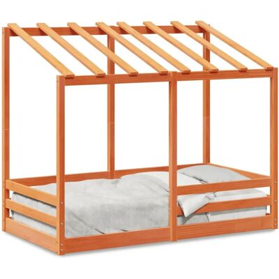 vidaXL Lastensänky katolla - 70x140 cm - Mäntypuu - Ruskea vidaXL Lastensänky katolla - 70x140 cm - Mäntypuu - Ruskea