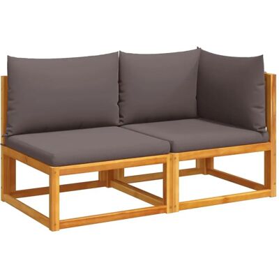 VidaXL Sofa Ogrodowe - 2-osobowe, Szare, Drewno akacjowe VidaXL Sofa Ogrodowe - 2-osobowe, Szare, Drewno akacjowe