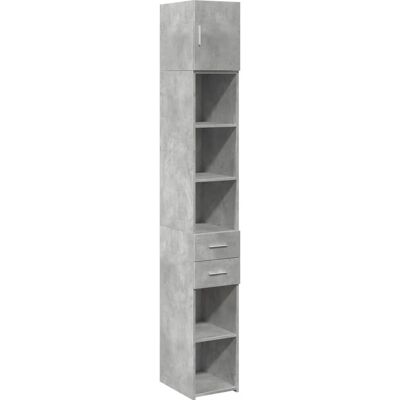 vidaXL Schlanker Stauraumschrank - Hochschrank - Beton Grau - Wohnzimmermöbel vidaXL Schlanker Stauraumschrank - Hochschrank - Beton Grau - Wohnzimmermöbel