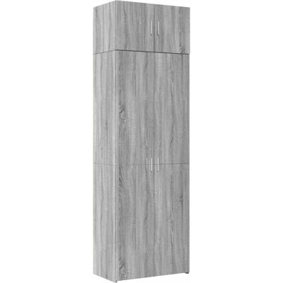 vidaXL Grey Sonoma Storage Cabinet - Engineered Wood - 70x42.5x225 cm vidaXL Grey Sonoma Storage Cabinet - Engineered Wood - 70x42.5x225 cm