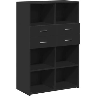 vidaXL Schwarzes 80x42,5x124 cm Holzwerkstoff Highboard - Highboard vidaXL Schwarzes 80x42,5x124 cm Holzwerkstoff Highboard - Highboard