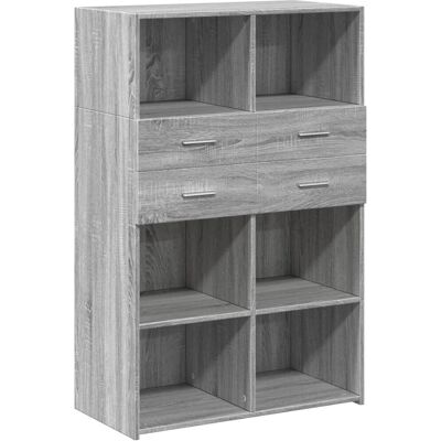 vidaXL Highboard Grau Sonoma - Wohnzimmer Sideboard vidaXL Highboard Grau Sonoma - Wohnzimmer Sideboard