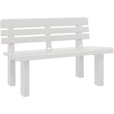vidaXL Gartenbank Weiß 110x52x71 cm Polypropylen - Gartenbank vidaXL Gartenbank Weiß 110x52x71 cm Polypropylen - Gartenbank