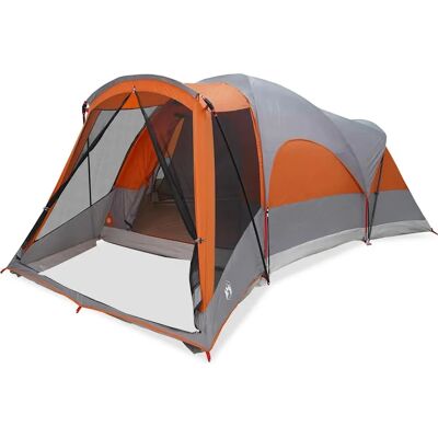 vidaXL Familienzelt Tunnel 8 Personen Grau Orange Wasserdicht - Zelt vidaXL Familienzelt Tunnel 8 Personen Grau Orange Wasserdicht - Zelt