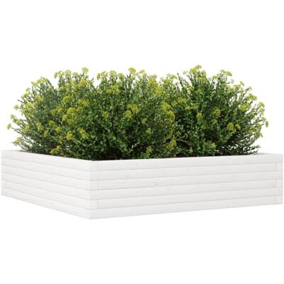 vidaXL Gartenschale Weiß 100x100x23 cm Massives Kiefernholz - Gartenschale vidaXL Gartenschale Weiß 100x100x23 cm Massives Kiefernholz - Gartenschale
