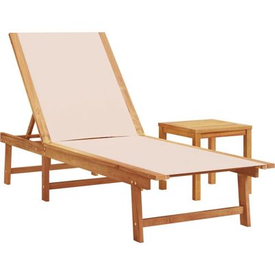 vidaXL 4008416 - Sonnenliege - Verstellbar, Holz, Creme vidaXL 4008416 - Sonnenliege - Verstellbar, Holz, Creme