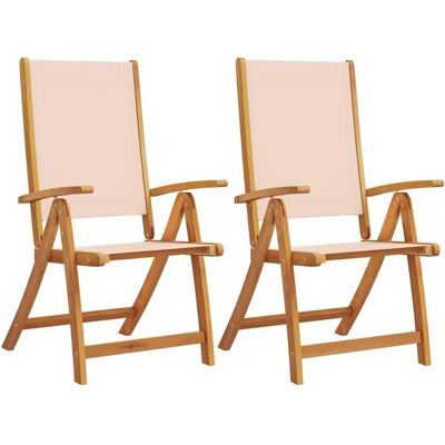 vidaXL Klappbare Gartensessel - Akazie & Textilene - 2 Stk. vidaXL Klappbare Gartensessel - Akazie & Textilene - 2 Stk.