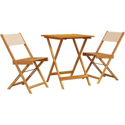 vidaXL Outdoor-Möbelset - 3-teiliges Bistro-Set Beige - Gartentisch vidaXL Outdoor-Möbelset - 3-teiliges Bistro-Set Beige - Gartentisch