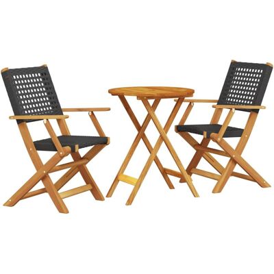 vidaXL 3281790 Gartenmöbel-Set - Schwarz Poly Rattan & Massivholz vidaXL 3281790 Gartenmöbel-Set - Schwarz Poly Rattan & Massivholz