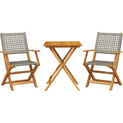 vidaXL Gartemöbel-Set - Grau - 3 Teile vidaXL Gartemöbel-Set - Grau - 3 Teile