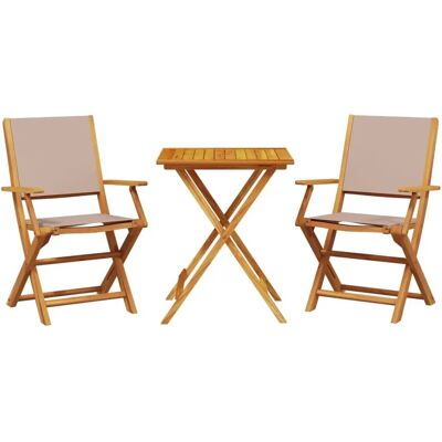 vidaXL Gartenmöbel-Set mit Taupe Stoff & Massivholz vidaXL Gartenmöbel-Set mit Taupe Stoff & Massivholz
