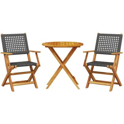 vidaXL Schwarzes 3-teiliges Outdoor-Möbelset - Gartenset vidaXL Schwarzes 3-teiliges Outdoor-Möbelset - Gartenset