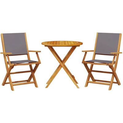 vidaXL Gartenmöbel-Set - 3-teiliges Bistro-Set Anthrazit vidaXL Gartenmöbel-Set - 3-teiliges Bistro-Set Anthrazit