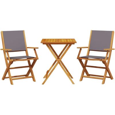 vidaXL Gartenmöbel-Set 3-teilig Anthrazit Stoff und Holz vidaXL Gartenmöbel-Set 3-teilig Anthrazit Stoff und Holz