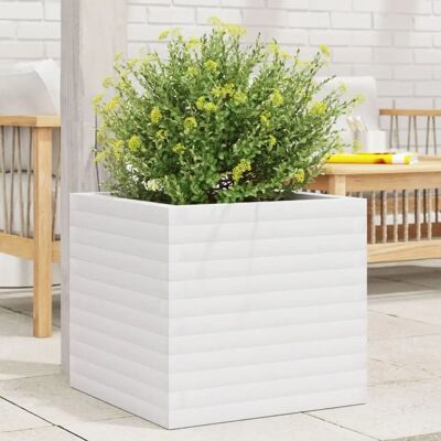 vidaXL Pflanzkübel Massivholz Kiefer Weiß 50x50x46 cm - Gartenpflanzbehälter vidaXL Pflanzkübel Massivholz Kiefer Weiß 50x50x46 cm - Gartenpflanzbehälter
