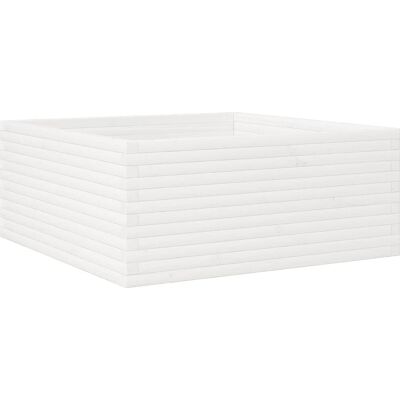 vidaXL Gartentopf Weiß - 110x110x46cm Massives Kiefernholz vidaXL Gartentopf Weiß - 110x110x46cm Massives Kiefernholz