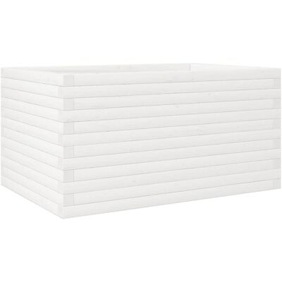 vidaXL Tuinplantbak Wit 90x60x46 cm Massief Dennenhout - Tuin Bloempot vidaXL Tuinplantbak Wit 90x60x46 cm Massief Dennenhout - Tuin Bloempot