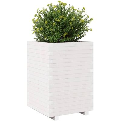 vidaXL Pflanzkübel Weiß 50x50x72.5 cm Massivholz Kiefer - Pflanzkübel vidaXL Pflanzkübel Weiß 50x50x72.5 cm Massivholz Kiefer - Pflanzkübel