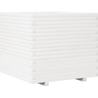 vidaXL Witte tuinplantbak 80x80x72 cm Massief dennenhout Buitenpot vidaXL Witte tuinplantbak 80x80x72 cm Massief dennenhout Buitenpot