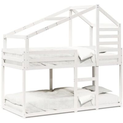 vidaXL Kinder Hochbett mit Dach - Platzsparend, Massives Kiefernholz vidaXL Kinder Hochbett mit Dach - Platzsparend, Massives Kiefernholz