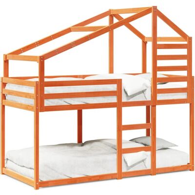 vidaXL Etagenbett mit Dach - Kinder Etagenbett - Massives Kiefernholz vidaXL Etagenbett mit Dach - Kinder Etagenbett - Massives Kiefernholz