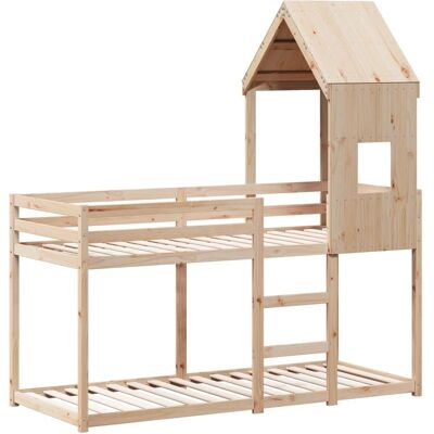 vidaXL Etagenbett mit Dach - Kinder Holz Raumwunder vidaXL Etagenbett mit Dach - Kinder Holz Raumwunder