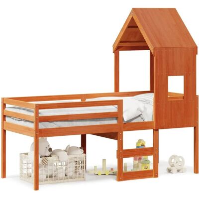 vidaXL Hochbett mit Dach - Kinders Hochbett aus Kiefer vidaXL Hochbett mit Dach - Kinders Hochbett aus Kiefer